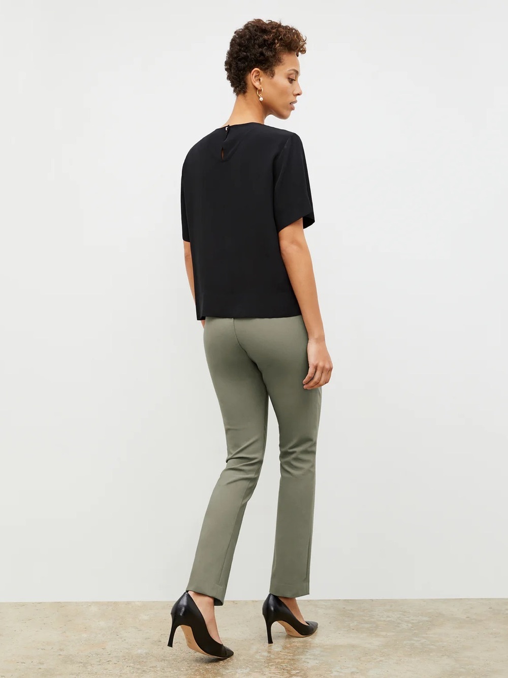 m.m. lafleur The Foster Cigarette Pant - PowerStretch in Thyme - Picture 3 of 10